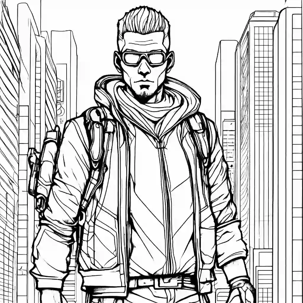 Cyberpunk Protagonists coloring pages